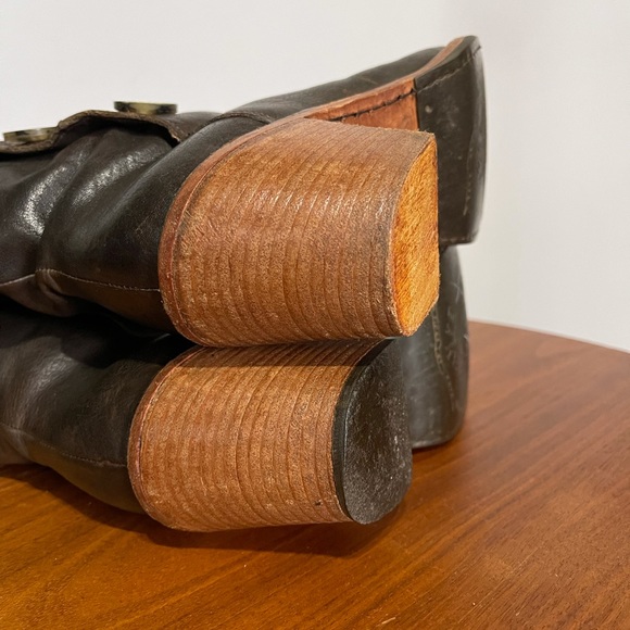 Fiorentini + Baker Brown Button Up Boots Heeled Moto Italy 37 - Picture 3 of 15